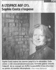 Article Exposition Artiste Peintre Sophie Costa, Le Progrès Lyon